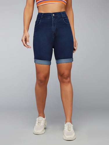 Image of Dolce Crudo Women's High Rise Denim Shorts - Relaxed Fit