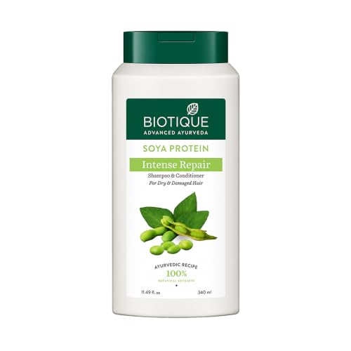 Image of Biotique Bio Soya Protein Fresh Nourishing Shampoo | Repairs Dry and Damaged Hair |Maintains pH Balance |Promotes Healthy Shiny Hair| Prevents Color Fading | All Skin Types | 340ml