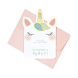 Talking Tables UNICORN-INVITE Eenhoorn Party Uitnodiging 8 stuks, Papier