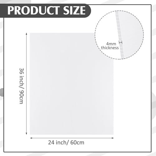 Image of Patelai 3 Pcs 24 x 36 Inches Corrugated Plastic Sheet Corrugated Poster Board 4mm Thick Waterproof Blank Board Sheets Plastic Yard Sign for Garage and Estate Sale, Indoor and Outdoor Use(White)