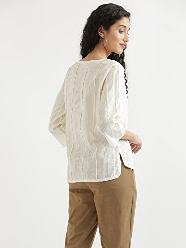 Image of SAADAA Everyday Cotton Top | Women's Regular Solid Color Top | Casual /Office Wear