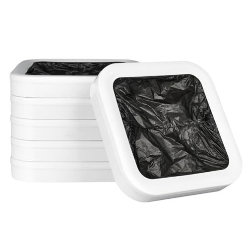 Anillos automáticos de recambio para cubo de basura, paquete de 6 dispensadores fáciles para cubo de cocina, capacidad para hasta 150 bolsas, solución de gestión de residuos duradera y resistente a