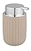 WENKO Dispensador de jabón Agropoli Beige, jabón líquido, dispensador de detergente, 0,25 l, plástico, 7,5 x 12,5 x 9 cm