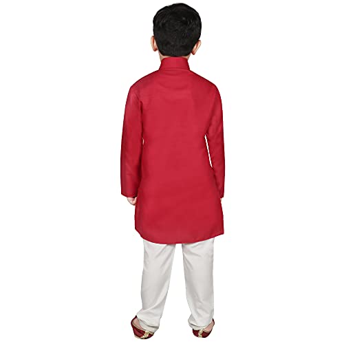Image of SG YUVRAJ Raw Silk Kurta Set for Boys