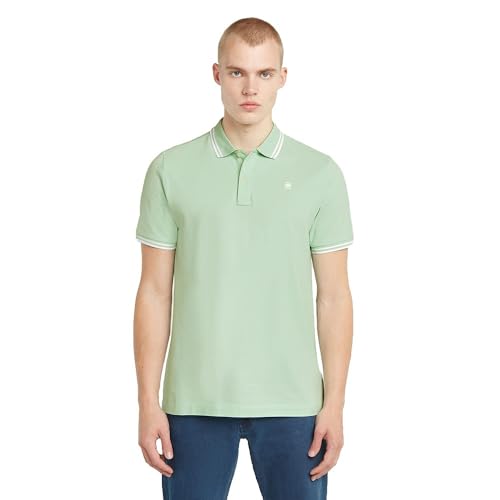 G-Star Dunda Slim Stripe Polo Para Hombre, Verde Birds Egg Green D17127-5864-G992 , L G-Star Dunda Slim Stripe Polo Para Hombre, Verde Birds Egg Green D17127-5864-G992 , L