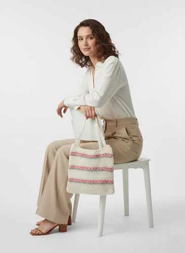 Image of I.F.H Handmade Crochet Tote Bag for Women, Floral Cotton Shoulder Bag, Knitted Crochet Handbag, Lightweight Bohemian Tote Purse for Shopping, Travel & Daily Use