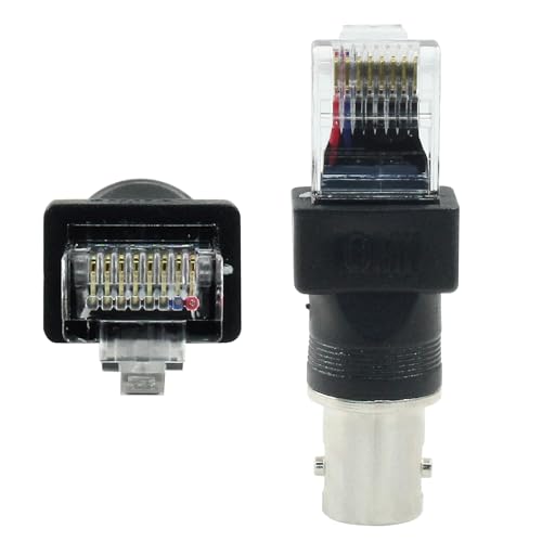 Adaptador Conector BNC a RJ45 4 piezas Negro miniatura 3