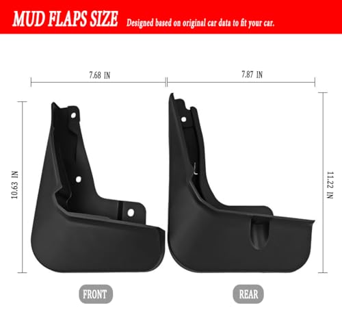 Image of Mud Flaps Mud Guards Fit for 2022-2024 Toyota BZ4X, Front & Rear Mud Splash Guards Accessories - 4 Pc, Black