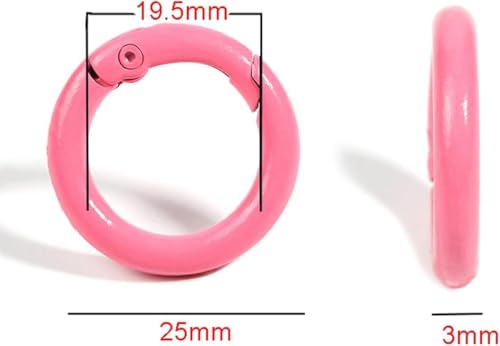 Image of Pack of 10 Metal Spring O Rings Round Carabiner Keyring, Snap Clip Trigger Spring Keyrings Buckle, DIY Accessories Spring Ring for Keychains, Bag, Purse, Handbag, Mixed Color