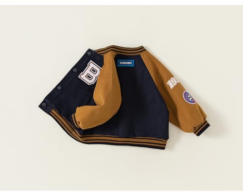 Meufam Baby Boys Girls Varsity Jacket Color Block Button Down Baseball Jacket Long Sleeve Letterman Bomber Jackets Coat2