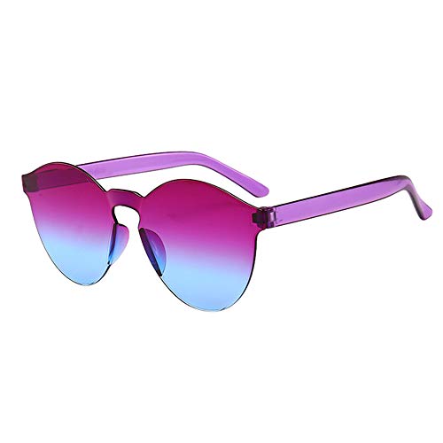 Preisvergleich Produktbild Honestyi Damen Herrenmode Klar Retro Sonnenbrille Frameless Eyewear Brille Rahmenlose, durchsichtige mit durchsichtiger In Europa und Amerika wurden Bonbonfarben Sonnenbrillen integriert
