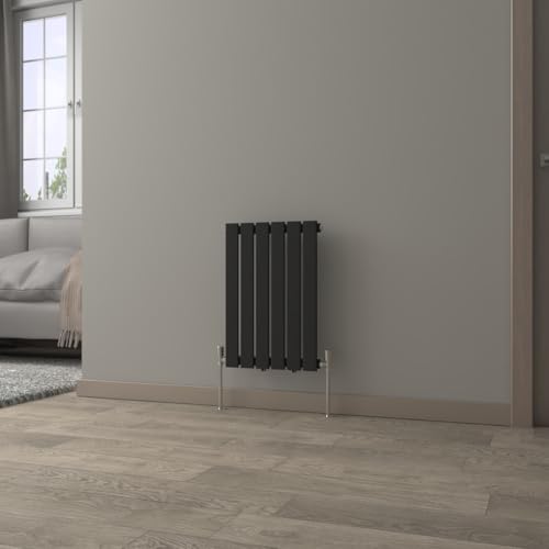 NRG Black Horizontal 600x408mm Single Flat Panel Radiator Central Heating for Bathroom/Kitchen/Living Room