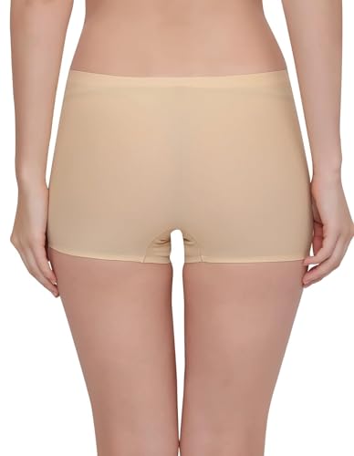 Image of LOURYN KOULYN Women's Ice Silk Seamless Boyshort Panty, (Pack of 3 Panty)