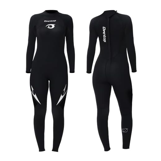 Owntop Damen Ganzkörper 3/2mm Neoprenanzug, Ultra-Stretch Langarm Winter Neoprenanzug, Rückenreißverschluss Erwachsene Neopren Surf- und Tauchanzug, Damen Schwarz S