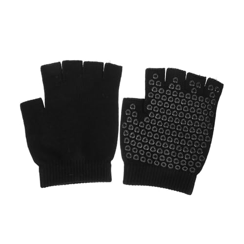 Vaguelly Guantes de Yoga sin Dedos para Mujer, Antideslizantes y Absorbentes de Sudor, de Algodón, Ideales para Fitness, Ciclismo y Senderismo, 1 Par