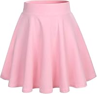Avidlove Damen Mini Rock Basic Solid Skater Rock Sexy Miniröcke Kurze Vielseitige A-Linie Sommer Tennisrock Hohe Taille Dehnbaren Tanzrock Rosa L