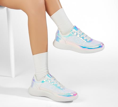 Image of BELOS Women's Glitter Shoes Sparkly Lightweight Metallic Sequins Tennis Shoes Casual Retro Braided Walking Shoes