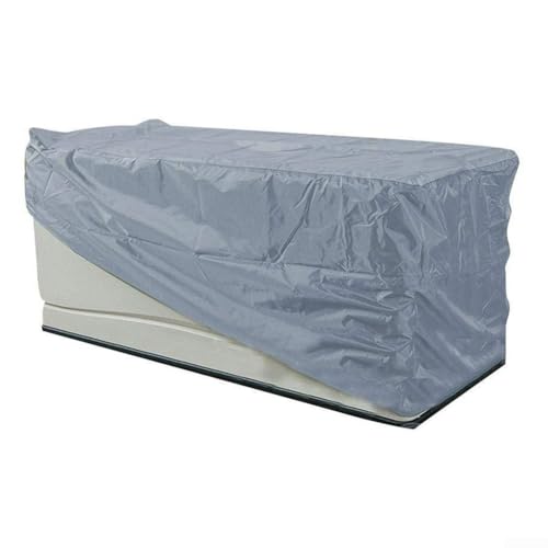 Funda para caja de almacenamiento de jardín, 210D Oxford, impermeable, protector de banco para patio, lluvia, sol y polvo, protector grande para exteriores, resistente a la intemperie, gris (gris, 158