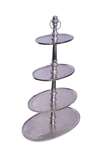 EXNER Deko-Etagere Oval, 2-stufig - Metall, Landhaus Stil, 30x21x31 Cm, Zerlegt Zum Selbstaufbau