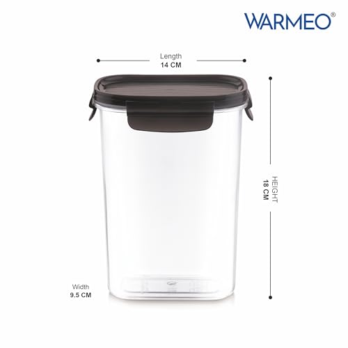 Image of WARMEO FRESH LOCK Airtight Kitchen Storage Container SET of 4 pcs (1200ml each) BPA Free Air tight Storage Organizer for Dry Food,Pulses,Spice,Kitchen Accessories Items & Storage-Transparent
