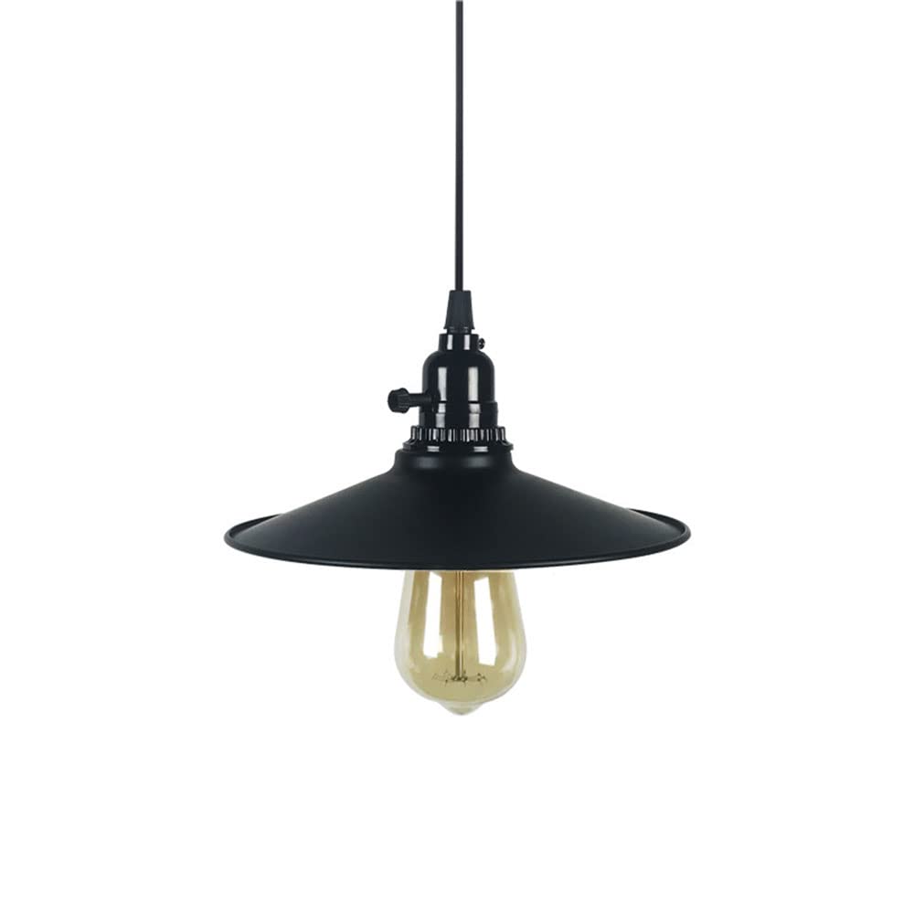 Lampe suspendue en métal noir au design de caractère industriel