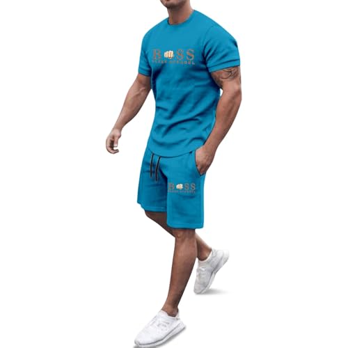 Trainingsanzug Herren 2 Teiler Jogginganzug Bequeme Sommer Outfit Oversized...
