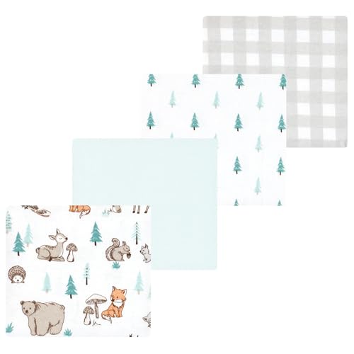 Image of Luvable Friends Little Treasure Flannel Receiving Blankets 4pk