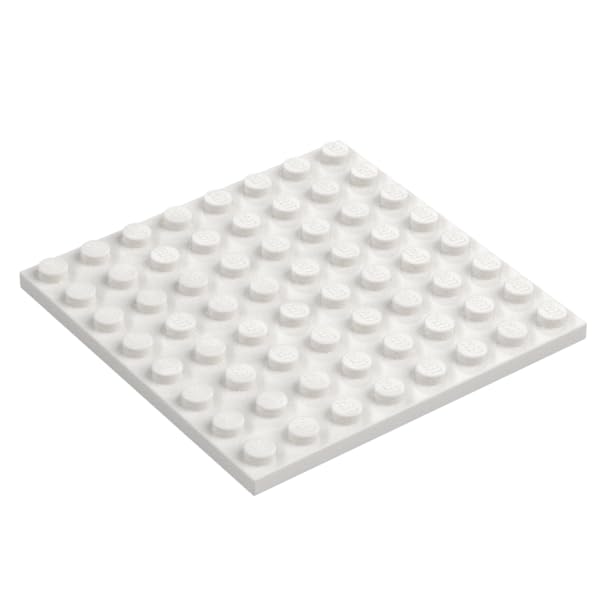 LEGO Building Plate, 8 x 8 Studs, Part 41539 (White, 5, Bricks)