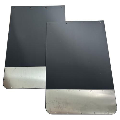 Image of Pair Mud Flaps for Semi Truck, 24''X36 Heavy-Duty Mud Guards Splash Flaps, Black Pair Universal Mud Flaps for Trailer Freightliner Kenworth Peterbilt, w /Stainless Steel Plates Weights