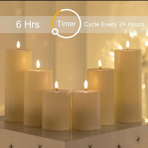 Image of ANGELLOONG Large Flameless Candles Outdoor with Timer, Waterproof 8 inchx3 inch Pillar Candles Battery Operated, 2 Pack Flickering LED Candles for Patio Decor, Lanterns Backyard