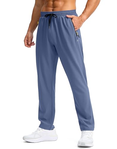Image of Pudolla Men's Lightweight Hiking Pants Quick Dry Outdoor Sweatpants with Zipper Pockets for Athletic Workout Casual Travel