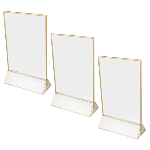 Présentoir de menu haut de gamme en acrylique transparent et détails dorés
