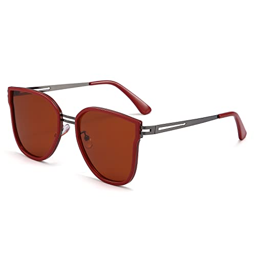 Dollger Polarized Cat Eye Sunglasses for Womens Oversized Trendy Retro Cateye Sun Glasses UV400 Protection