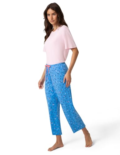 Image of HUE Women's Spring Pajama Separates Soft Whimsical Print Pjs with Flowers, Animals, Garden Themed Pjs, Cocktails