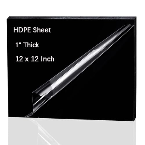 Image of High-Density Polyethylene (HDPE) Plastic Sheet 1 inch Thick 12 inch X 12 inch- Black HDPE Sheet,for Machining,for DIY,Heavy Duty Industry,Engineering,High-Density Polyethylene Plastic Block (Pack of 1)