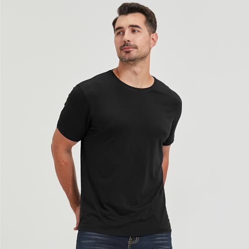 Image of netdraw Men's Ultra Soft Bamboo Viscose Cotton T-Shirt S-3XL | Moisture Wicking, Lightweight, Cool-Touch, Everyday Casual, Lounge, Sleep & Undershirt