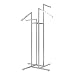 Clothing Rack – Heavy Duty Chrome 4 Way Rack, Adjustable Arms, Square Tubing, Perfect for Clothing Store Display With 2 Straight Arms and 2 Slanted Arms, Takes Up Only 32 Inches of Floor Space