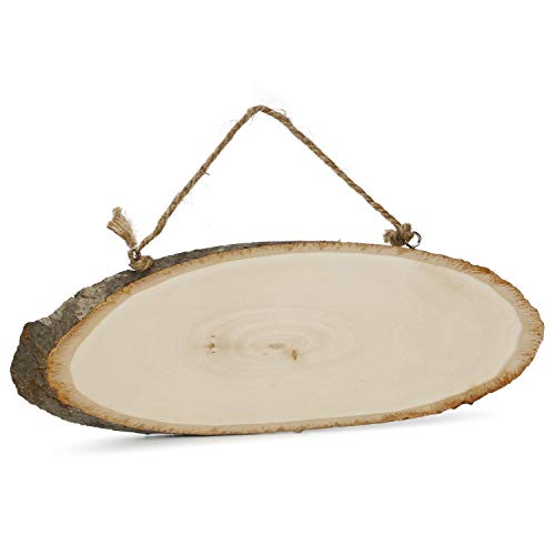 Image of Itsy Bitsy Wooden Natural Bark Oval with Rope Handles L9 x W26cm | Small Rustic Base for DIY Crafts, Gift Hampers, Decoration, Floral Styling & Home Display