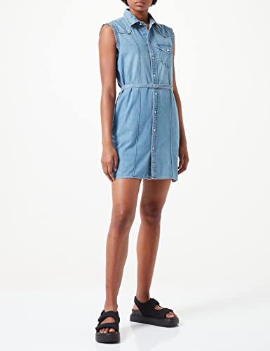 Replay W9755 .000.26C 23A Vestito, 9 Celeste, S