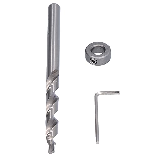 Spiral Drill Bit High Speed Steel Step Straight Shank Oblique Hole Positioning Bit with Wrench for Woodworking