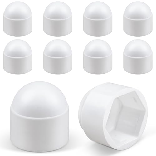 Jeboler 10 Stück Sechskant Schutzkappen M6, Schrauben Abdeckkappen Schraubenkappen für Muttern & Schrauben, Kunststoffkappen Schraubenabdeckung Schraubenkopf Abdeckkappen Schrauben Kappen - Weiß