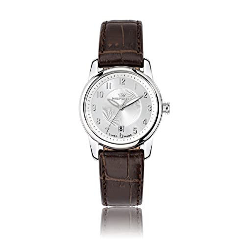 Movimento svizzero al quarzo Philip Watch Kent, orologio da polso da donna, analogico, al quarzo, in pelle, R8251178506, marrone, 30mm, cinghie