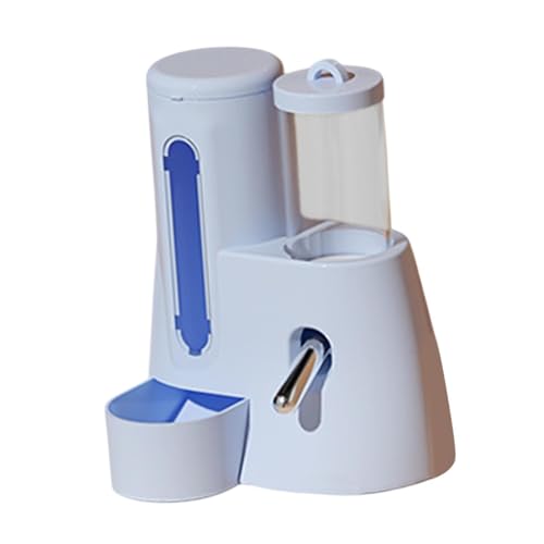Generic Automatic Hamster Feeder,Automatic Bottle Dispenser with Water Bottle,Non Slip Large Capacity Feeding Station for Ferrets, Blue, 80ml
