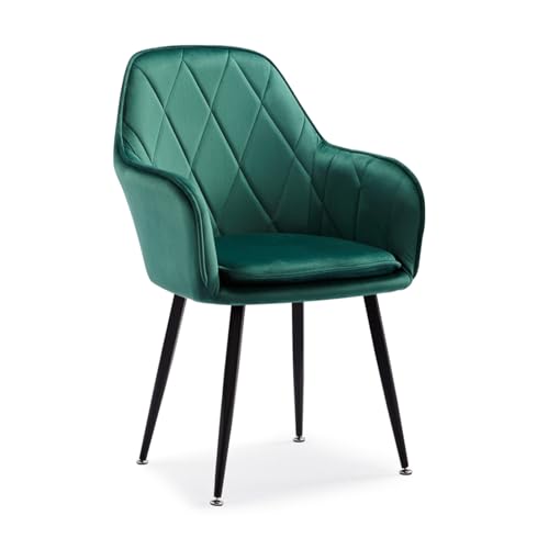 SJIALEN Soft Velvet Kitchen Chairs,for Dining Bedroom Living Room Backrest Chair Office Negotiation Reception Computer Chair Kitchen Chair (Color : Green)