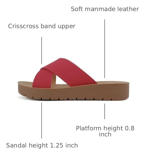 Image of Soda LUCY ~ Women Open Toe Flatform Platform Crisscross Band Upper Fashion Slide Sandals