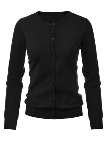 Women's 2025 Long Sleeve Lightweight Crewneck Casual Cardigan Sweater S-3XL2