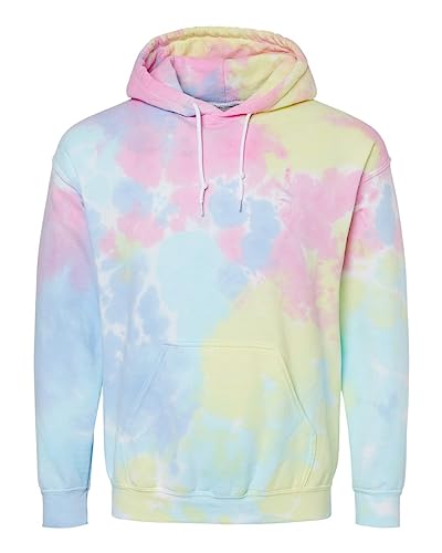 Blended Hooded Tie-Dyed Sweatshirt - 680VR - 2XL - Pastel Rainbow