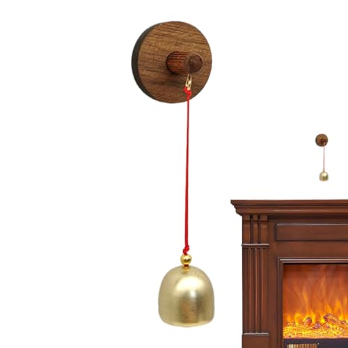 Shopkeepers Bell - Antique Adhesive-Backed Wood Doorbell Chime | Decorative Wind Shopkeepers Magnetic Doorbell | Door Entry Chime Wind Chime Doorbell for Porch, Housewarming, Barn Door