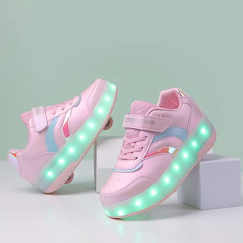 Ufatansy Roller Shoes Girls Boys Sneakers with Wheels Roller Skate Shoes USB Charging with LED Light Up Footwear Skates for Beginner Trainers Kids Lightweight Breatheable Shoe4