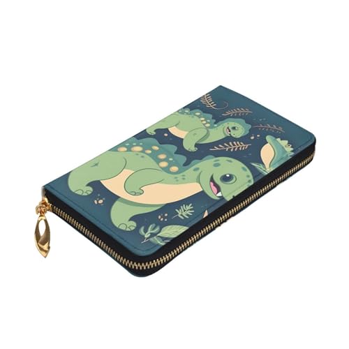 Cute Dinosaur Wallet for Men Women Long Purse Leather Clutch Large Business Handbag Travel Phone Holder Credit Card Holder Money Case with Zipper Leather Wallets Gift3